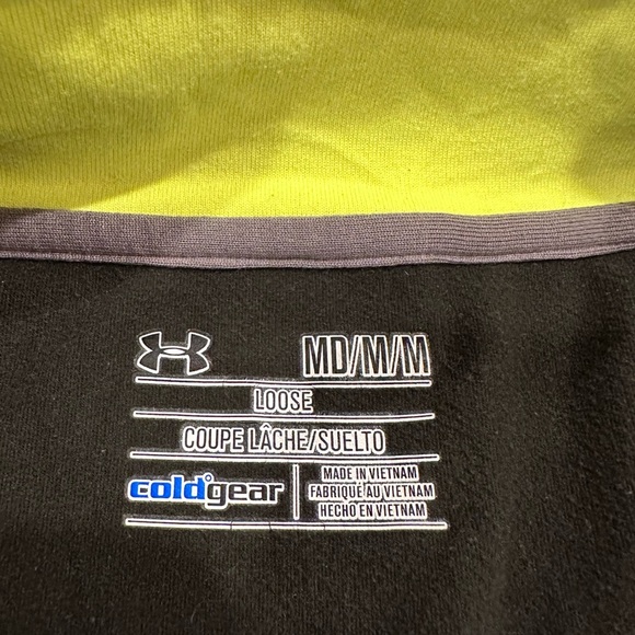 UNDER ARMOUR Men's ColdGear® Evo 1/4 Zip Top Green/Neon Yellow - Picture 7 of 7